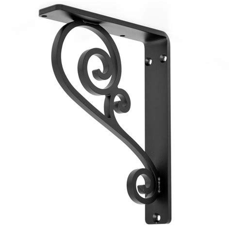 shelf brackets black metal scroll|Metal Scroll Brackets .